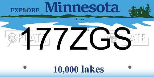 177ZGS Minnesota License Plate