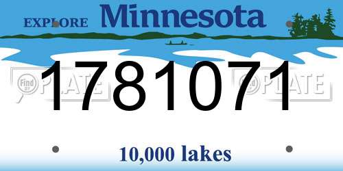 1781071 Minnesota License Plate