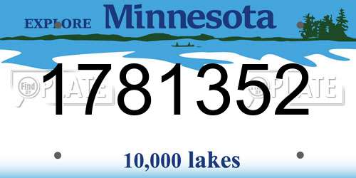 1781352 Minnesota License Plate
