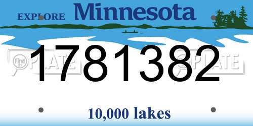 1781382 Minnesota License Plate