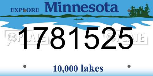 1781525 Minnesota License Plate