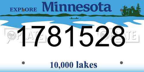 1781528 Minnesota License Plate