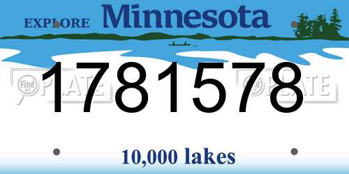 1781578 Minnesota License Plate