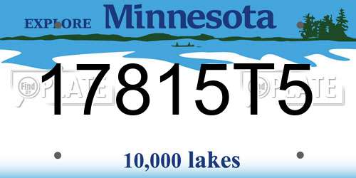 17815T5 Minnesota License Plate