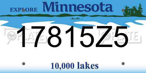17815Z5 Minnesota License Plate