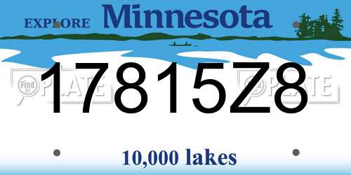 17815Z8 Minnesota License Plate