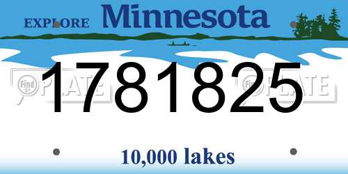 1781825 Minnesota License Plate