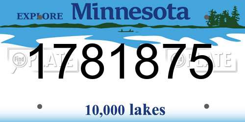 1781875 Minnesota License Plate