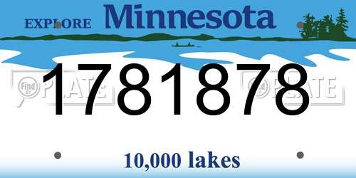 1781878 Minnesota License Plate
