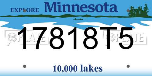 17818T5 Minnesota License Plate