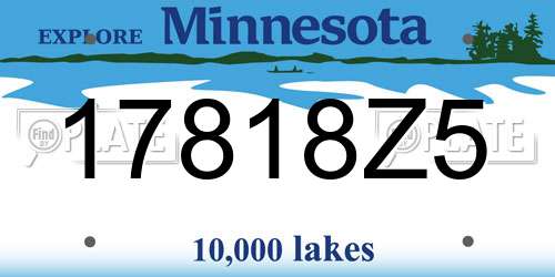 17818Z5 Minnesota License Plate