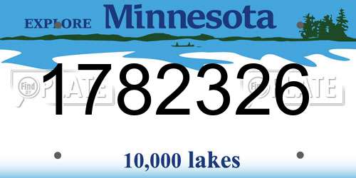 1782326 Minnesota License Plate