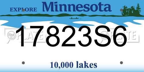 17823S6 Minnesota License Plate