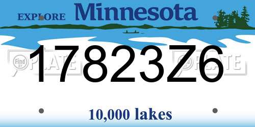 17823Z6 Minnesota License Plate