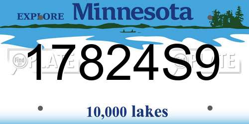 17824S9 Minnesota License Plate