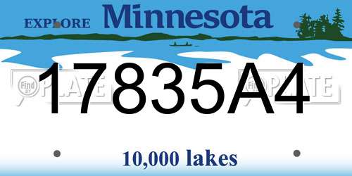 17835A4 Minnesota License Plate
