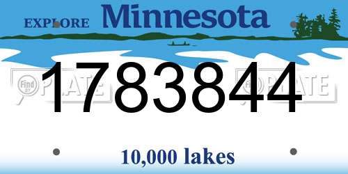 1783844 Minnesota License Plate