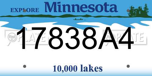 17838A4 Minnesota License Plate
