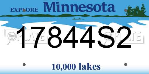 17844S2 Minnesota License Plate