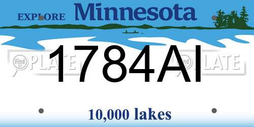 1784AI Minnesota License Plate