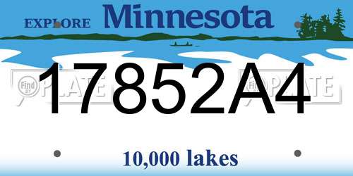 17852A4 Minnesota License Plate