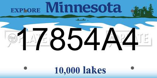 17854A4 Minnesota License Plate