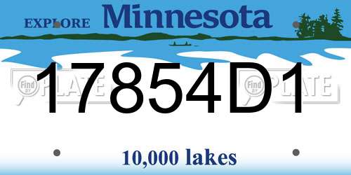 17854D1 Minnesota License Plate