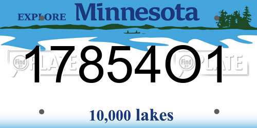 17854O1 Minnesota License Plate