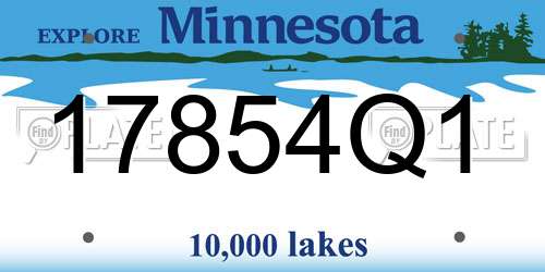 17854Q1 Minnesota License Plate