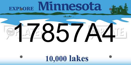 17857A4 Minnesota License Plate