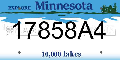 17858A4 Minnesota License Plate