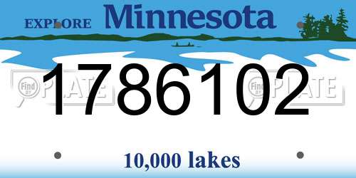 1786102 Minnesota License Plate