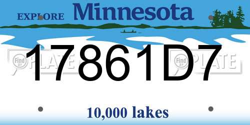 17861D7 Minnesota License Plate