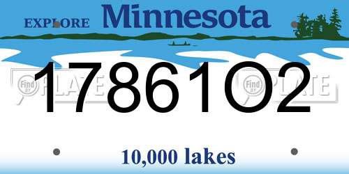 17861O2 Minnesota License Plate