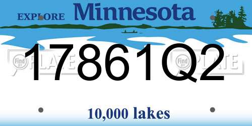 17861Q2 Minnesota License Plate