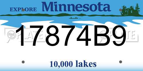 17874B9 Minnesota License Plate