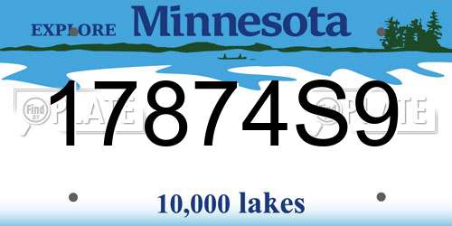 17874S9 Minnesota License Plate