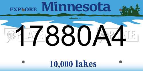 17880A4 Minnesota License Plate