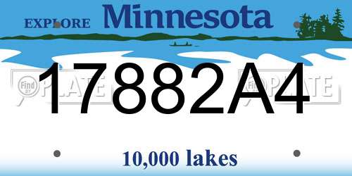 17882A4 Minnesota License Plate