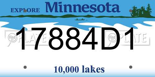 17884D1 Minnesota License Plate