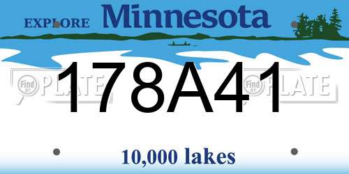 178A41 Minnesota License Plate