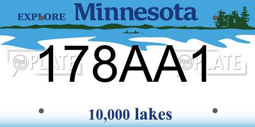 178AA1 Minnesota License Plate