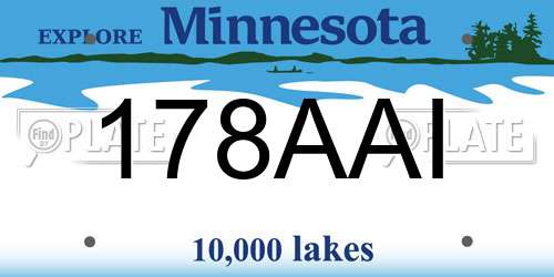 178AAI Minnesota License Plate