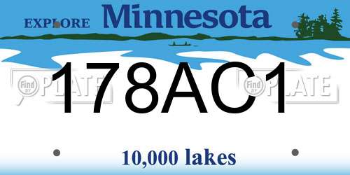 178AC1 Minnesota License Plate