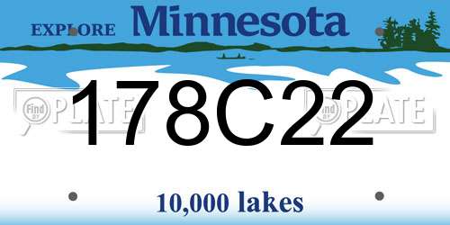 178C22 Minnesota License Plate