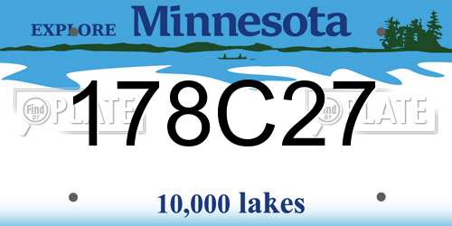 178C27 Minnesota License Plate