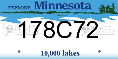 178C72 Minnesota License Plate