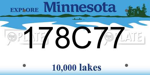 178C77 Minnesota License Plate