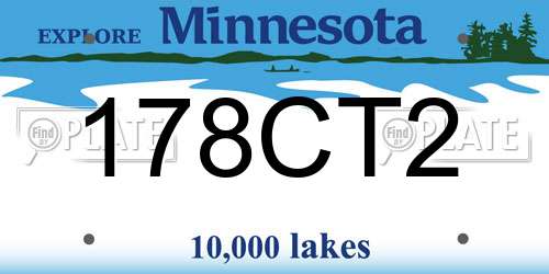 178CT2 Minnesota License Plate