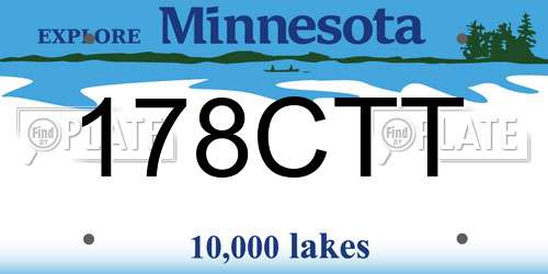 178CTT Minnesota License Plate